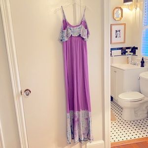 Gypsy purple tie dye maxi dress